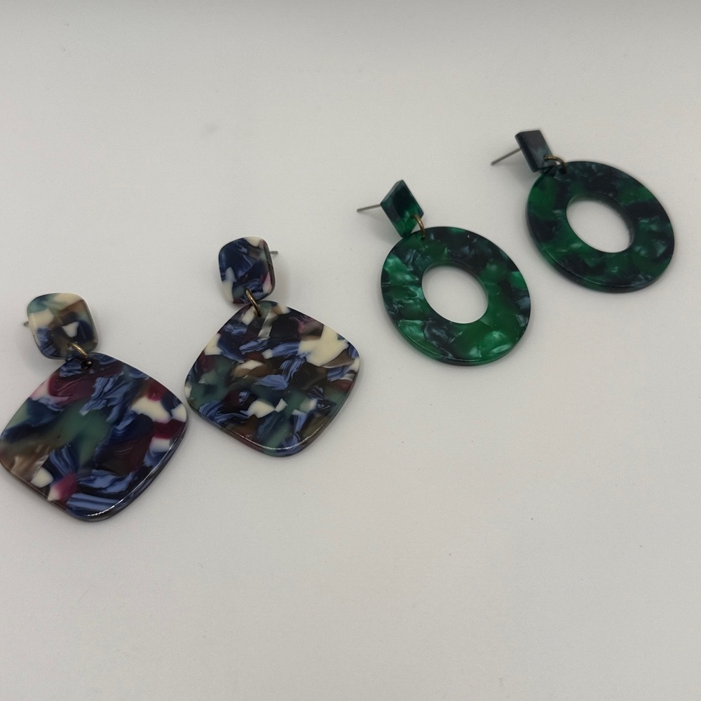 Resin earrings multicolor EUC